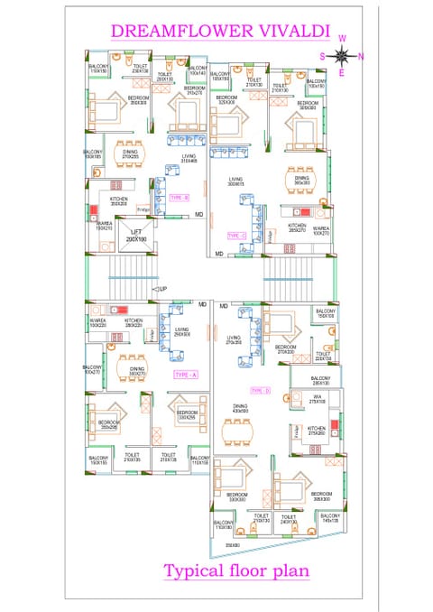 Vivaldi 2 BHK Floor Plan