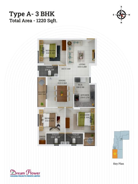 Leyenda 3 BHK Floor Plan